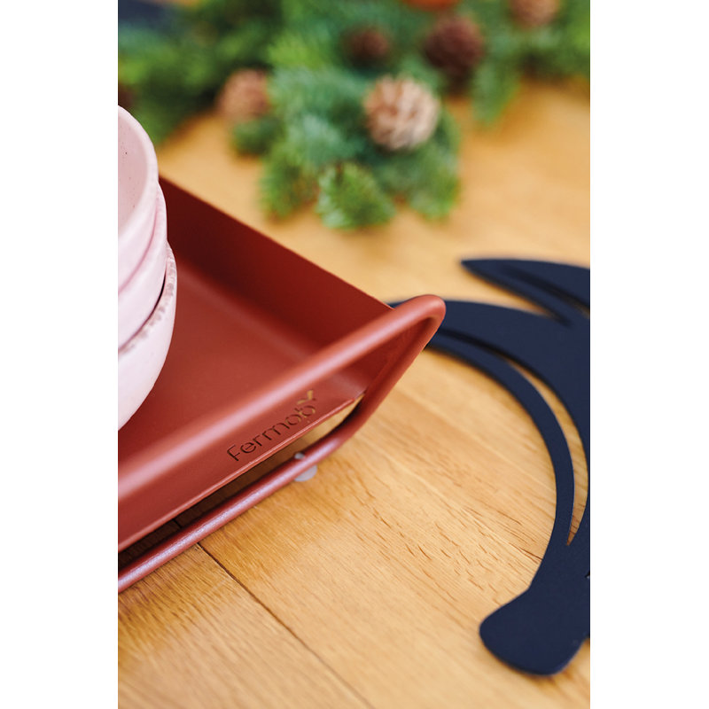 Alto Stainless Steel Decorative Tray, Red Ochre, 3.5" H x 21" W x 15" D