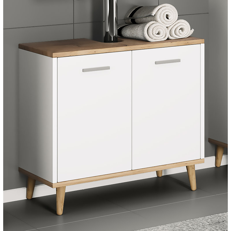 Bernhard 59cm W x 56cm H x 28cm D, White / Brown