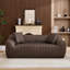 Causeuse surdimensionnée en similicuir 2 places avec coussins décoratifs-133015836