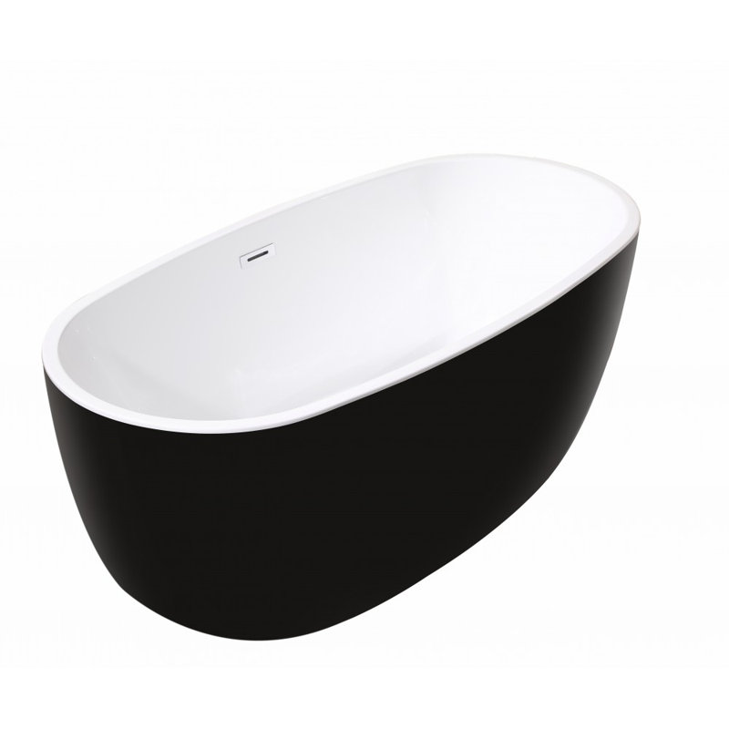 Baignoire autoportante 59 po blanc brillant et noir Fuxi