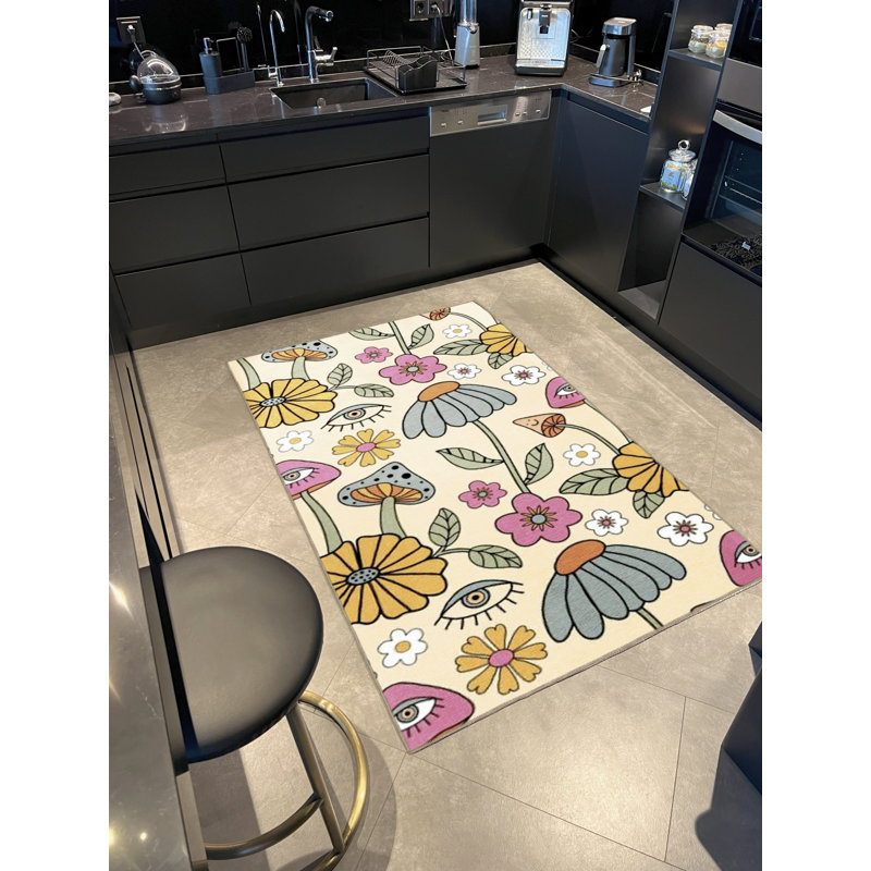 Tapis décoratif multicolore Mira, Rectangle 4 pi 7,12 po x 6 pi 6,74 po