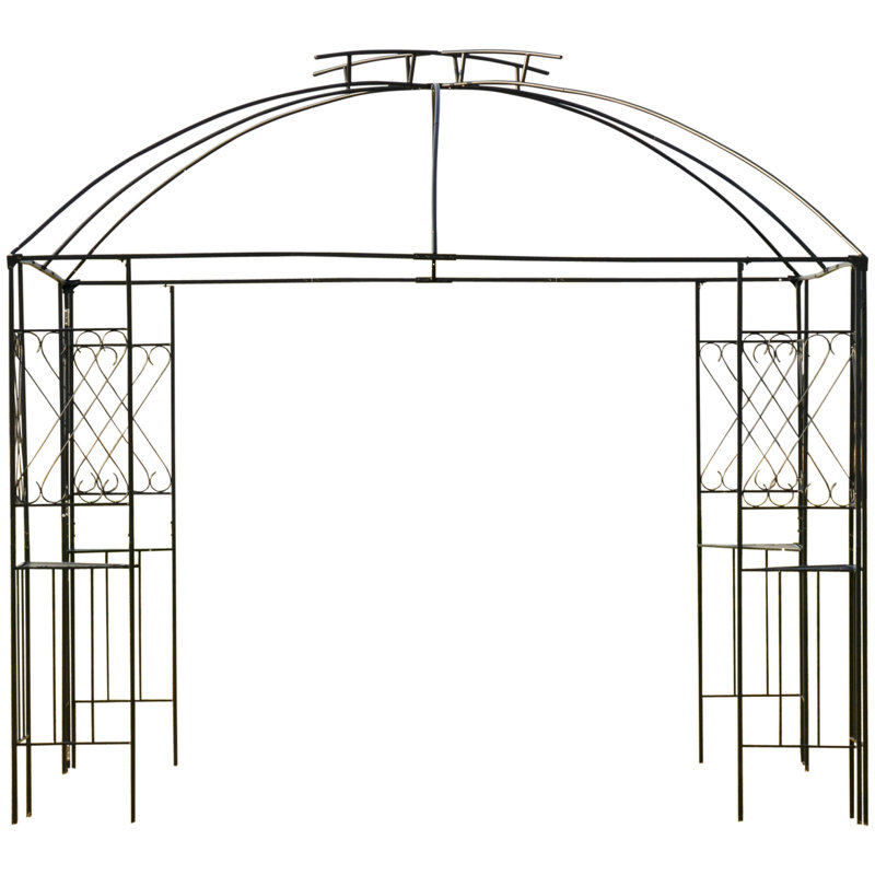 Pavillon de jardin en métal 10 pi x 10 pi, Beige