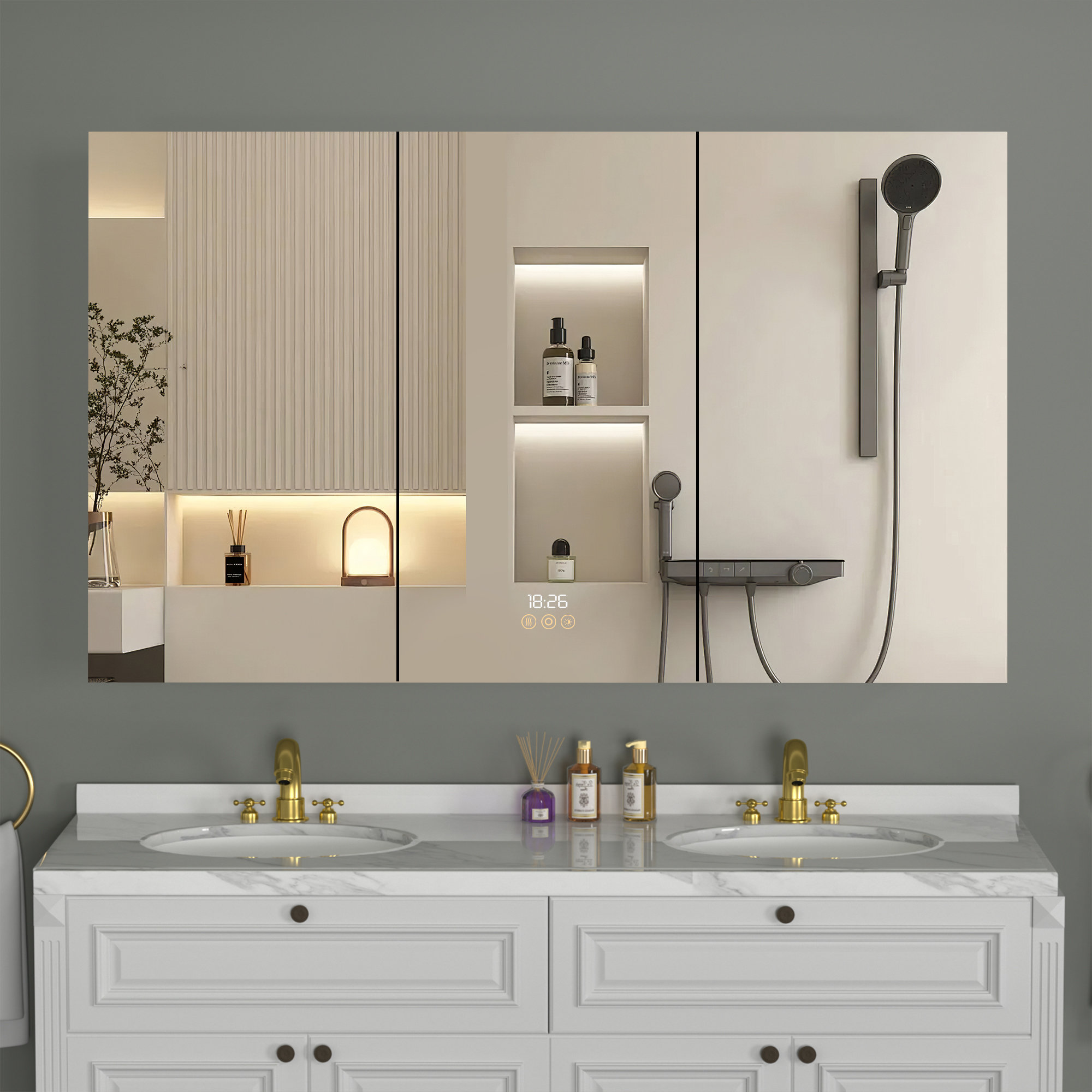 Orren Ellis Armoire à pharmacie sans miroir avec miroir et 2 tablettes