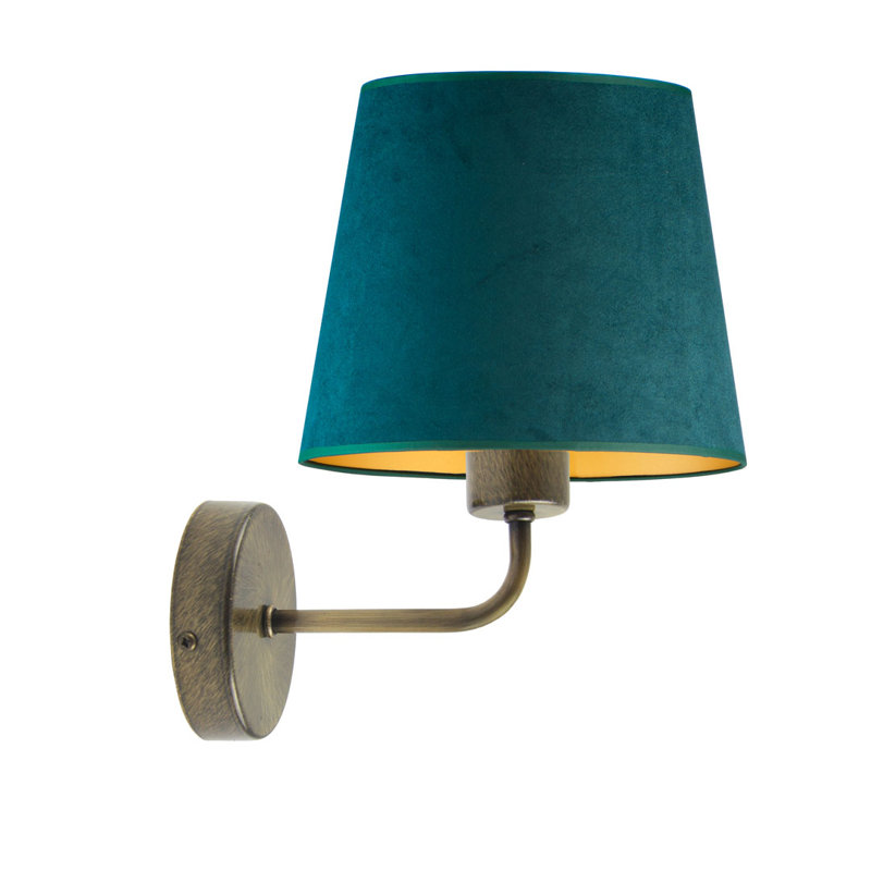 Buhler Armed Sconce, Green/Gold, Bronze