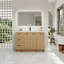 Meuble-lavabo autoportant de 122 cm avec lavabo en résine et armoire de rangement multifonctionnelle