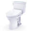 TOTO® Drake® Transitional WASHLET®+ Two-Piece Elongated 1.28 GPF TORNADO FLUSH® Toilet with S2 Bidet Seat, Cotton White - MW7863346CEG#01