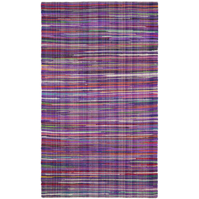 Tapis multicolore en coton tissé à plat à la main Fales