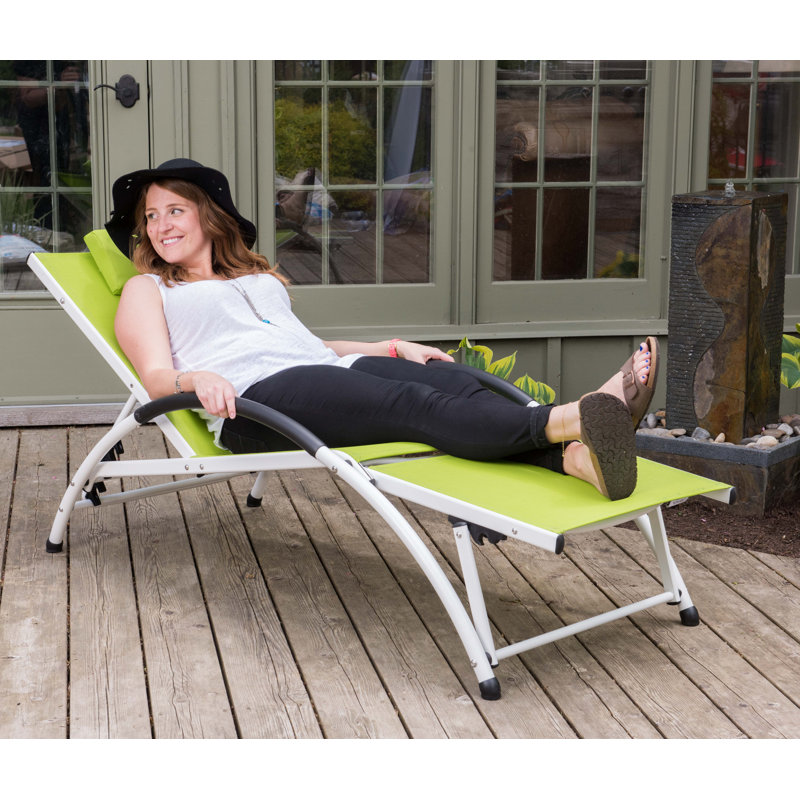 Chaise de patio avec coussins Dematteo, Vert pomme