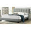 Lit contemporain grand format, tête de lit en polyfibre grise avec design gris et plateforme solide-27258574
