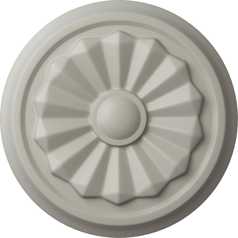 Médaillon de plafond Endurathane Olivia, 7 7/8 po x P 1 1/8 po (pour auvents jusqu'à 2 1/8 po), pot peint à la main de finition crème