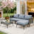 Space Saving Patio Sofas, Metal Wicker Modern Set For Backyard Home