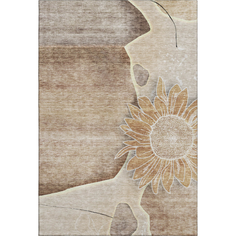 Premium Machine Washable Prisco Brown Rug