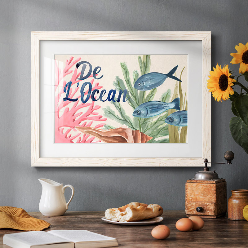 Pastel Mer IV - reproduction de cadre photo simple, Blanc, H 18 po x l 26 po x P 1,5 po