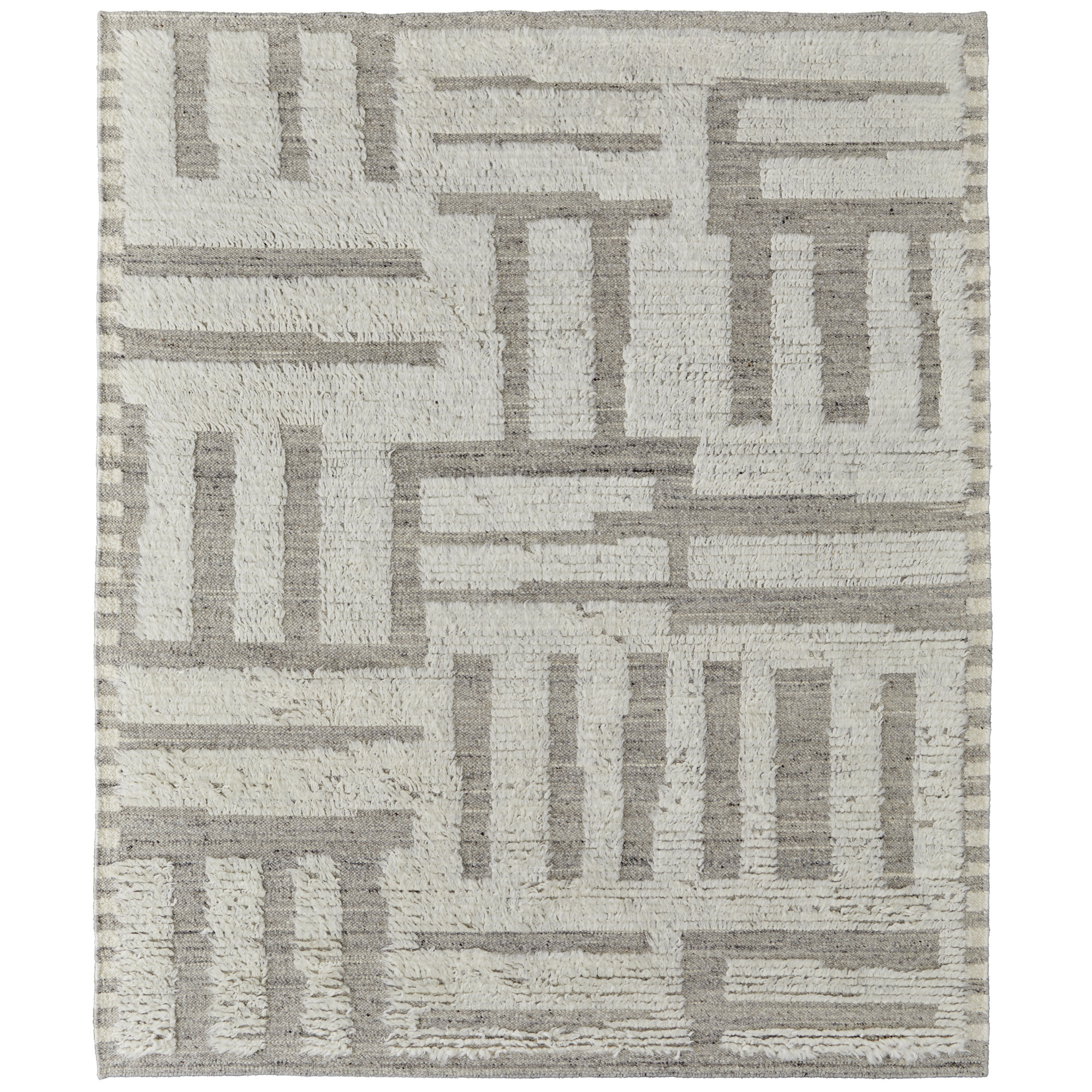 Jalaycia Wool Gray Rug, Rectangle 8'6" x 11'6"
