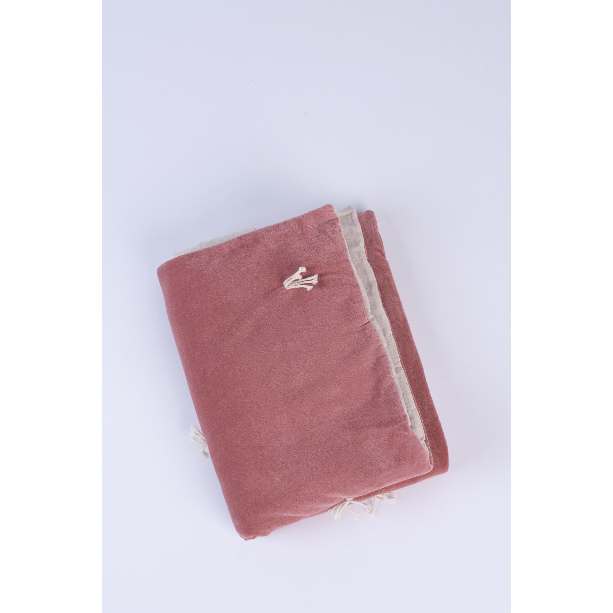 Geoff Velvet Quilt, Queen Quilt, Blush