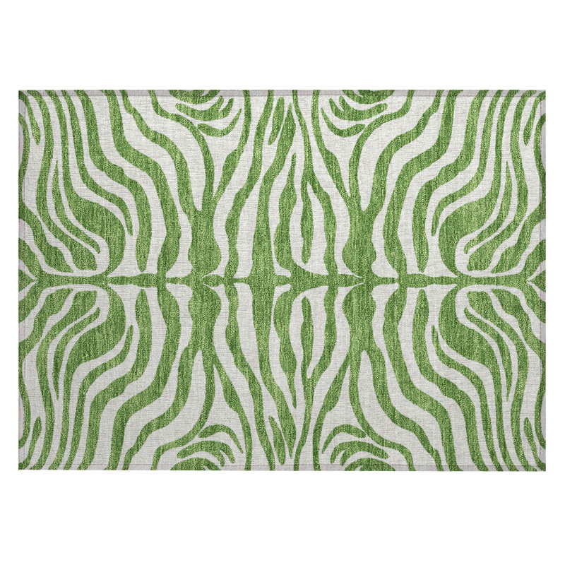 Red Rectangular Washable Synthetic Non-slip Rug 30" x 20"