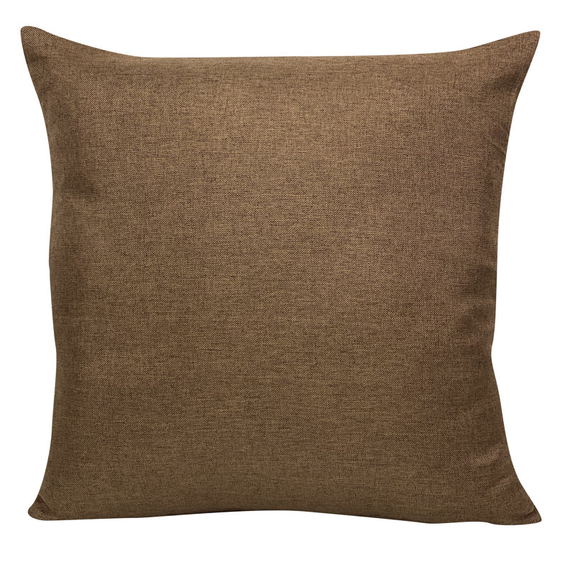 Black Square Cushion Cover, Light Brown