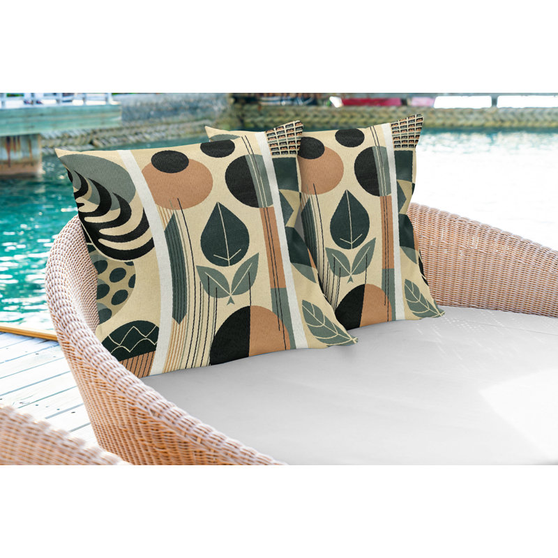 Coussin décoratif réversible en tissu, H 18 po x l 18 po, Carré