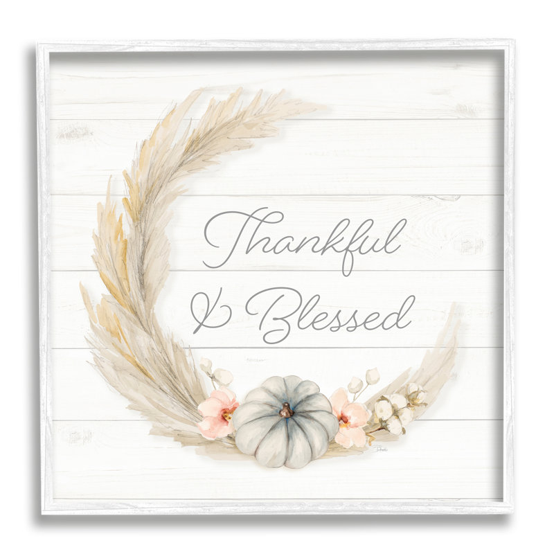 «Thankful & Blessed Tender Autumnal Wreath», art numérique sur estampe numérique par Patricia Pinto