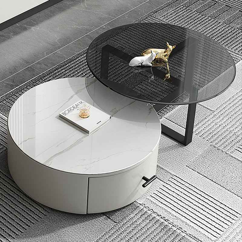 Table basse ronde moderne et luxueuse