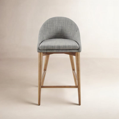 Prescott Upholstered Adjustable Height Counter Stool with Solid Wood Frame