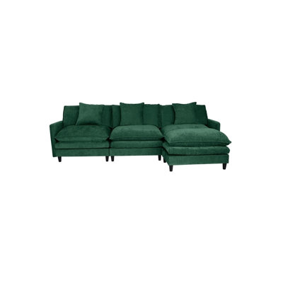108-inch L-shaped modular frame chenille fabric sofa