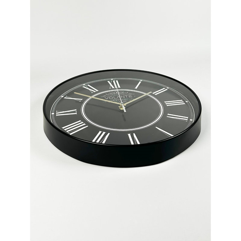 Amary Wall Clock, Black/Gold/White
