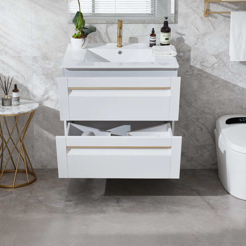 30'' Modern Wall Mounted Single Bathroom Vanity Set