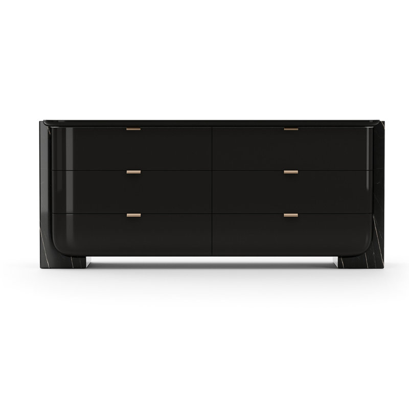 Overlap 6 - Drawer Dresser, Piano Black