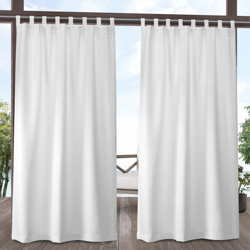 Ensemble de rideaux en polyester Prattsville – emballage de deux, Blanc hivernal, l 54 po x L 108 po