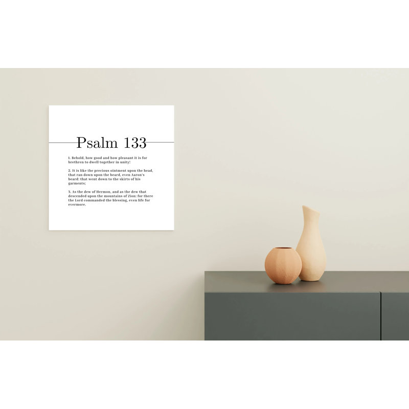 Dwell Together In Unity Psalm 133 - Wrapped Canvas Print, 28cm H x 36cm W