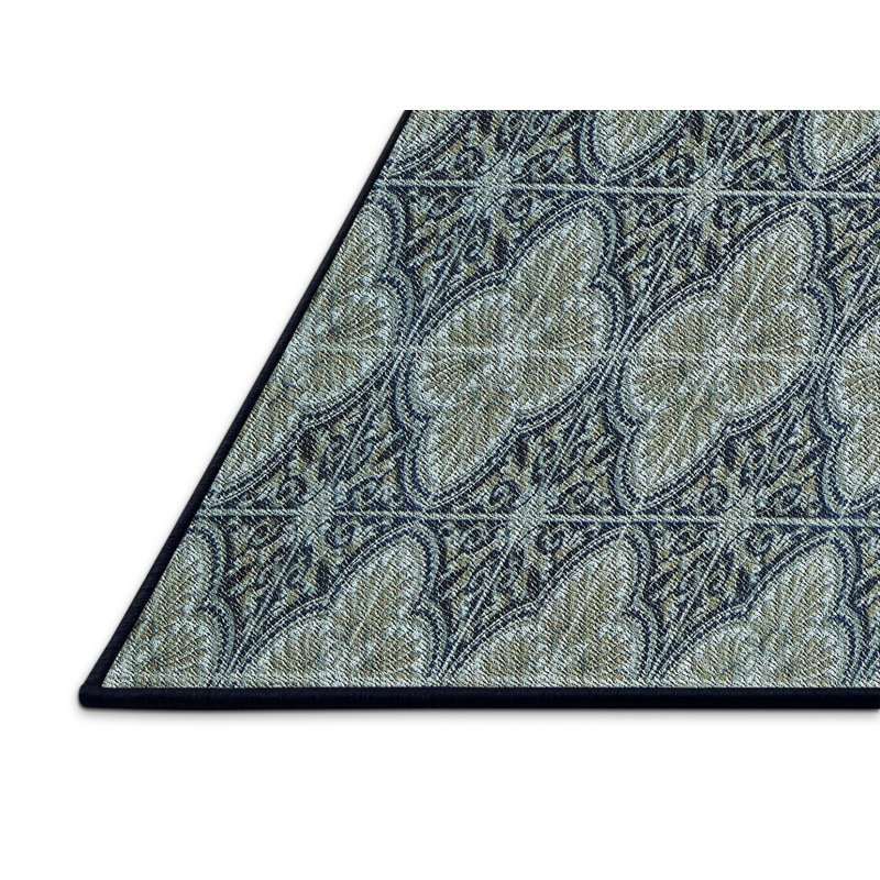 Tapis de zone olive à motifs, Rectangle 5 pi x 7 pi