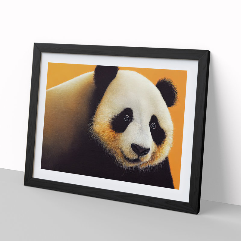 Otherworldly Panda - Single Picture Frame Print, Black, 46cm H x 64cm W x 2cm D