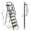 Tabouret à 6 marches, échelle en métal, escabeau pliable avec plateforme pour outils, échelle de bibliothèque, escabeau de cuisine décoratif