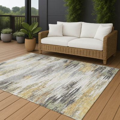 Machine Washable Indoor/Outdoor Chantille ACN2766 Abstract Rug