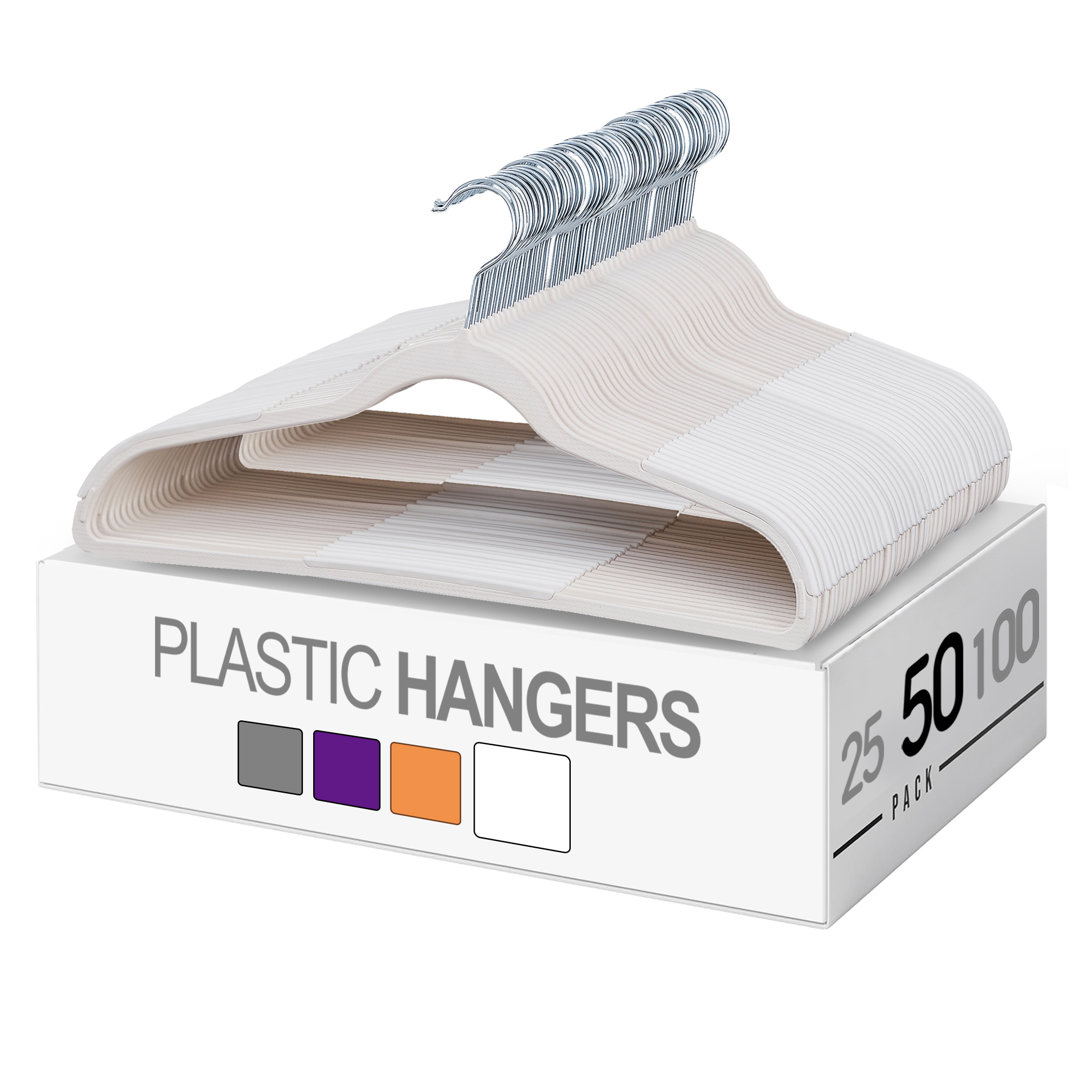 Meaha Clothes Hangers, Plastic Coat Hangers, Non-Slip, Space-Saving, Swivel Hook Rebrilliant 