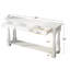 Table de couloir allongée 64,17 po à 2 niveaux avec 3 tiroirs et pieds courbés-982241181