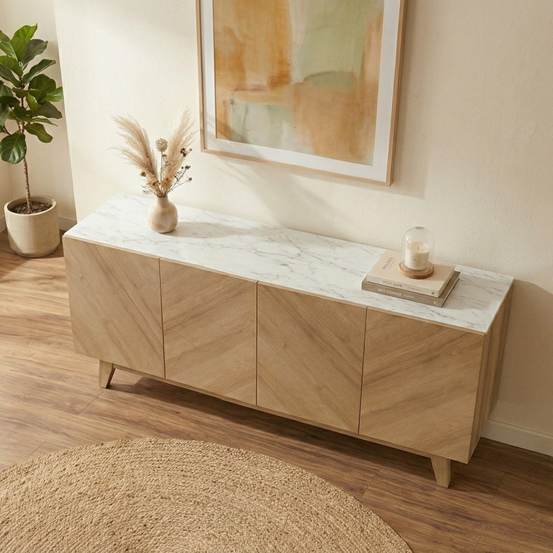 CARRARA 177.6 cm W Sideboard, Natural