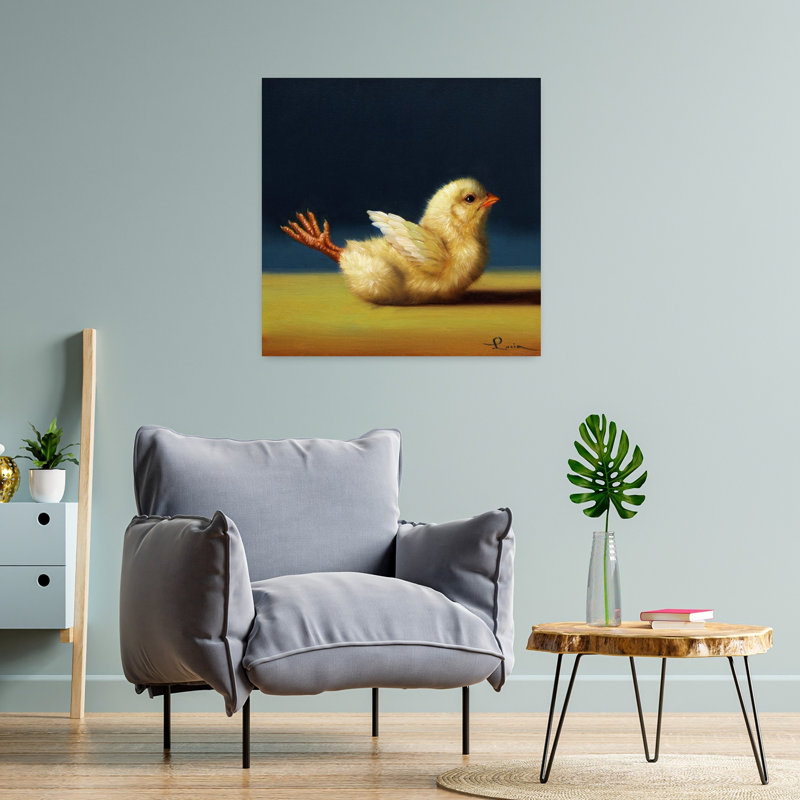 Yoga, poussin, criquet, art urbain contemporain, H 24 po x l 24 po