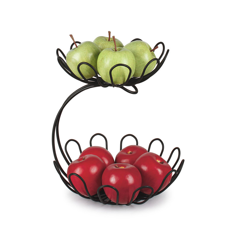 Rebrilliant Jamel Stainless Steel Fruit Bowl, Black