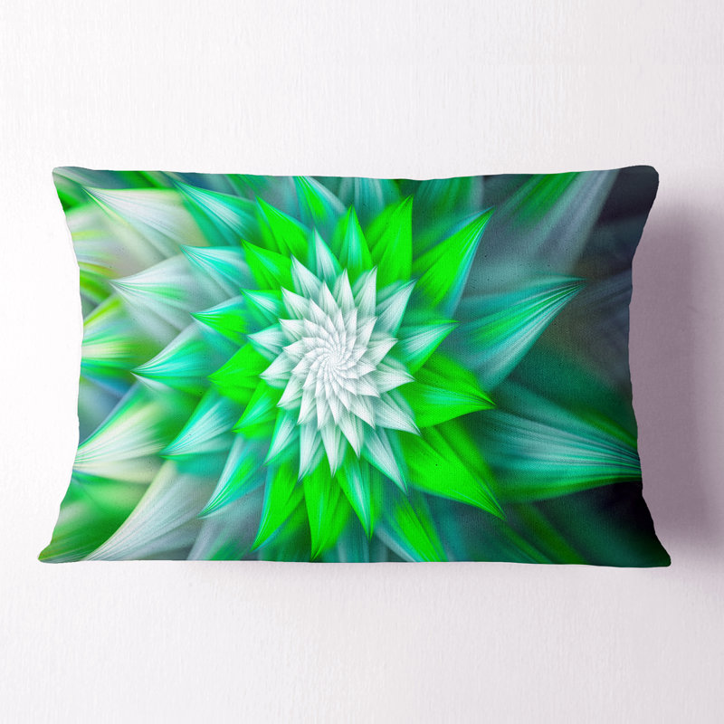 Grand coussin lombaire en fractales de fleurs exotiques