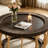 35.43"Vintage Rattan Solid Wood Round Coffee Table