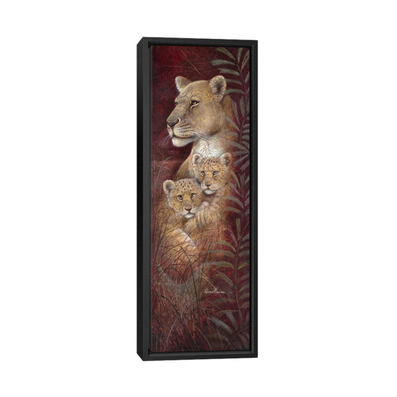 « serengeti palmiers », reproduction d’art sur toile, H 36 po x l 12 po x P 1,5 po, Toile avec cadre noir