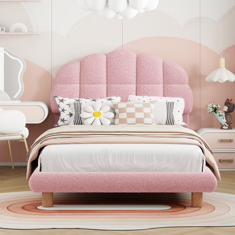 Sandina 90 x 200Cm Platform Bed, Antique pink and pink