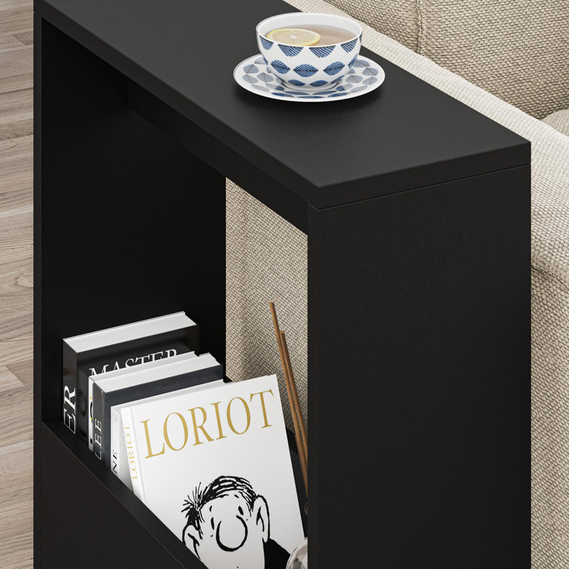 Side Table with Storage, Black