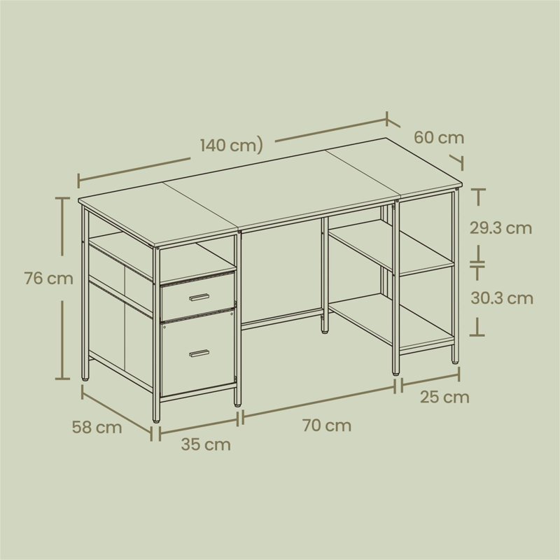 Metal Base Computer Desk