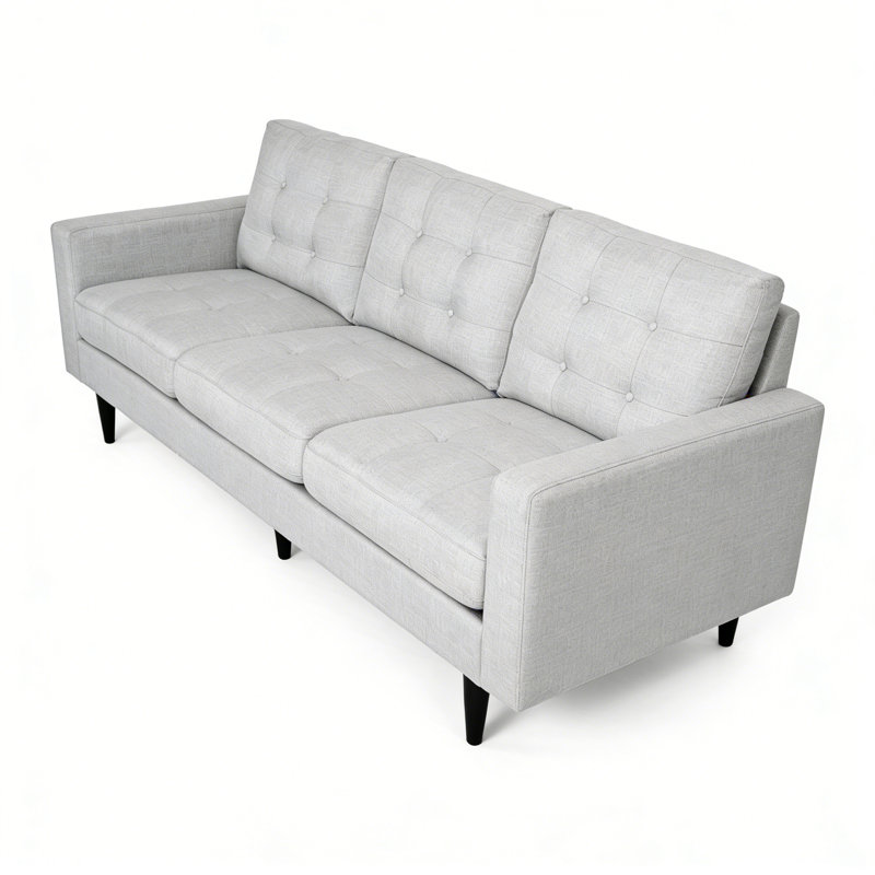 Cudahy 82.7" Tufted Sofa, Upholstered 3-Seater Sofa, Light Gray Fabric