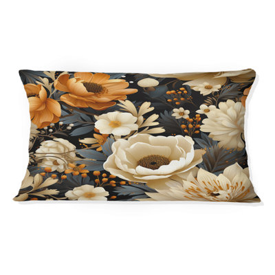 Autumn Cottage Flowers Pattern II - Floral Printed Pillow
