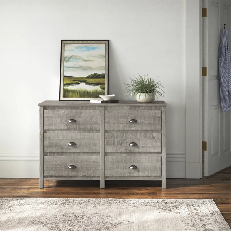 51.125'' W 6 - Drawer Dresser, Driftwood Gray