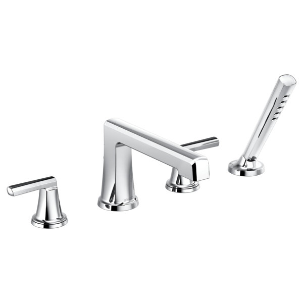 Levoir® Roman Tub Faucet with Handshower Less Handles, Luxe Steel, Lever